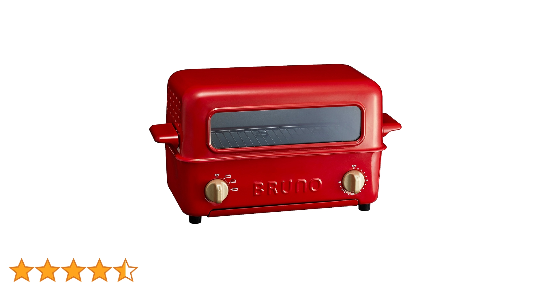 Amazon | BRUNO ブルーノ トースター グリル 2枚焼き 魚焼き レッド 赤